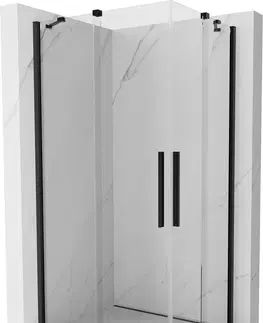 Sprchovacie kúty MEXEN/S - Velar Duo štvorcový sprchovací kút 90 x 80, transparent, čierna 871-090-080-02-70