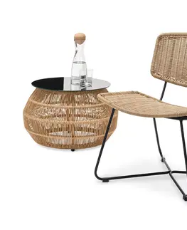 Outdoor Furniture Sets Dizajnové lounge kreslo s polyratanovým pletivom