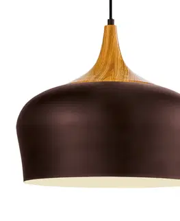 Závesné svietidlá EGLO Závesná lampa Obregon v hnedej