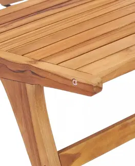 Záhradné kreslá a stoličky Záhradná stolička s podnožkou teakové drevo Dekorhome