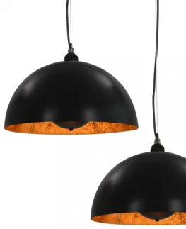 Osvetlenie Závesná lampa 2 ks čierna / zlatá Dekorhome 40 cm