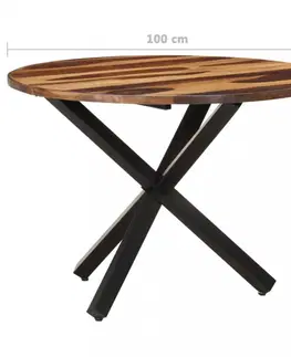 Jedálenské stoly Jedálenský stôl akácie / čierna Dekorhome 140x80x75 cm