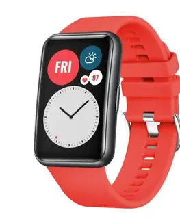 Príslušenstvo k wearables FIXED Silikónový remienok pre Huawei Watch FIT, červený