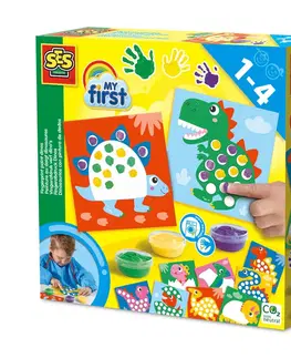 Kreatívne a výtvarné hračky SES - Prstové farby - dofarbi si dinosaura