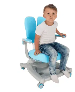 Detské stoly a stoličky Rastúca stolička s podnožou, sivá/modrá, TEJLA
