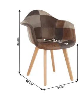 Stoličky Dizajnové kreslo, patchwork/buk, TERST
