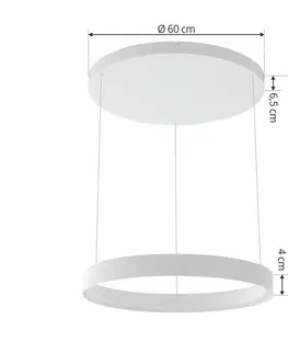 Závesné svietidlá Lucande Lucande Philine LED závesné svietidlo Ø 60cm biela