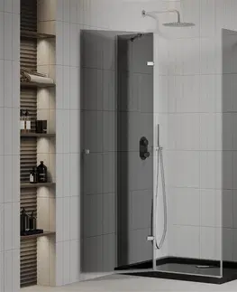 Vane MEXEN/S - Roma sprchovací kút 80x120, grafit, chróm + čierna vanička so sifónom 854-080-120-01-40-4070
