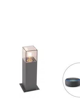 Vonkajsie osvetlenie Inteligentné priemyselné stojace vonkajšie svietidlo antracitové 30 cm vrátane WiFi P45 - Dánsko