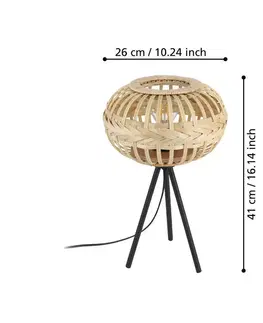 Stolové lampy EGLO EGLO Amsfield 1 stolová lampa z dreva, trojnožka