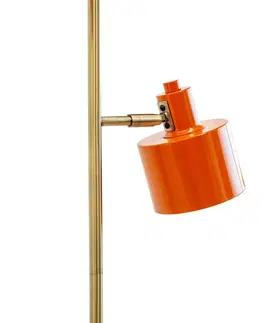 Stojacie lampy Dyberg Larsen Dyberg Larsen Ocean lampa 2-pl. oranžová/mosadzná