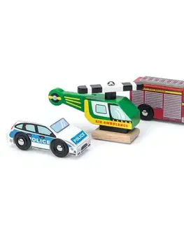 Autíčka a dopravné prostriedky LE TOY VAN Set drevených Záchranných autíčok