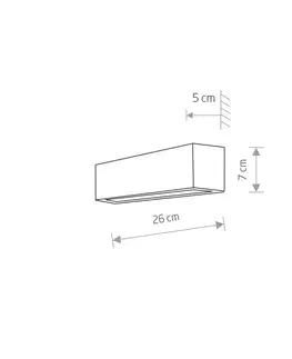 Nástenné svietidlá Euluna Nástenné svetlo Straight XS, šírka 26 cm, biela