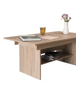 Jedálenské stoly Jedálenský/konferenčný rozkladací stôl, dub sonoma, 120/160x70 cm, LAVKO