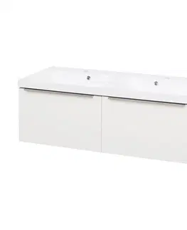 Kúpeľňový nábytok MEREO - Mailo, kúpeľňová skrinka s umývadlom z liateho mramoru 121 cm, biela CN518M