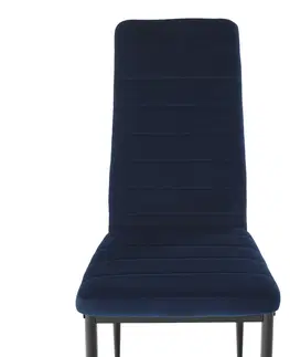 Jedálenské stoličky KONDELA Coleta Nova jedálenská stolička modrá (Velvet) / čierna