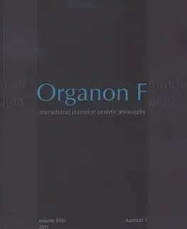 Filozofia Organon F 2011 number 1 - Kolektív autorov
