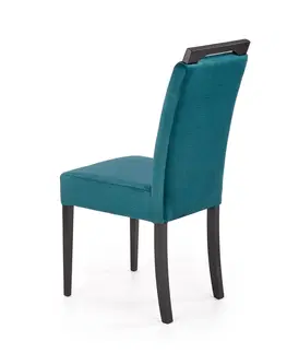 Jedálenské stoličky HALMAR Clarion 2 jedálenská stolička čierna / tmavozelená