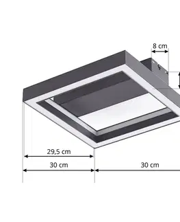 SmartHome stropné svietidlá Lucande Lucande Tjado stropné LED svetlo 30 cm čierna