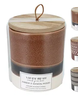 Dekoratívne sviečky Sviečka Natural Breath, prírodný vosk, vôňa Amber & Sandal Wood, 205 g