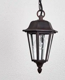 Vonkajšie závesné svietidlá Lindby Vonkajšia závesná lampa Lamina v tvare lucerny