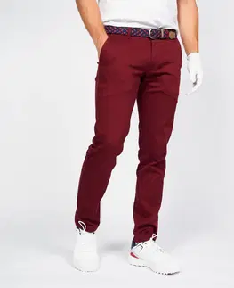 nohavice Pánske golfové nohavice MW500 tmavočervené