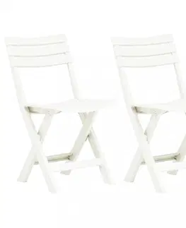 Záhradné kreslá a stoličky Skladacie záhradné stoličky 2ks plast Dekorhome Cappuccino