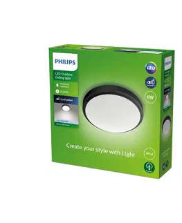 Vonkajšie stropné svietidlá Philips Philips Doris LED svietidlá IP54 4 000 K čierna