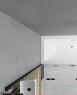 Sprchové dvere MEXEN/S - Cube obdĺžniková vaňa 180 x 80 cm s panelom + vaňová zástena 120 cm, transparent, čierna 550518080X9012037000