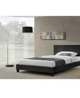 Postele Manželská posteľ, čierna, 160x200, NADIRA