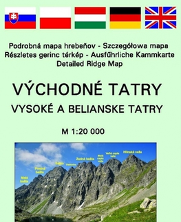 Turistika, skaly Východné Tatry - Vysoké a Belianske Tatry, 1: 20 000 - Kolektív autorov