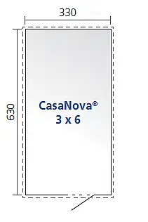 CASANOVA Biohort Záhradný domček BIOHORT CasaNova 330 x 630 (strieborná metalíza) orientace dverí vľavo