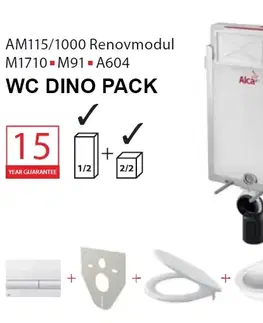 Kúpeľňa Set modul 5v1 Alcadrain DINO RIM AM115/1000, M1710, M91/DRIMPACK/P169 AM115SET5V1DINO