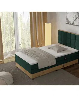 Elektrické polohovacie Elektrická polohovacia boxspringová posteľ TINA 120 Tempo Kondela Zelená