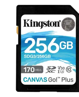 Pamäťové karty Kingston Canvas Go Plus Secure Digital SDXC UHS-I U3 256GB | Class 10, rýchlosť 170/90MB/s (SDG3/256GB)
