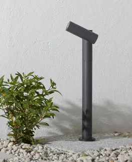 Vonkajšie stojanové svietidlá Lucande Soklové LED svietidlo Narea nastaviteľné 43 cm