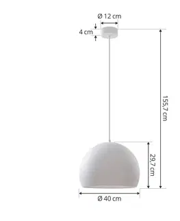 Závesné svietidlá Lucande Lucande Lythara LED závesné svietidlo biela Ø 40cm