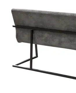 Lavice do jedálne LuxD Dizajnová lavica Maximiliano vintage sivá