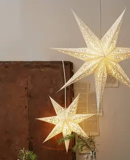 Vianočné svetelné hviezdy STAR TRADING Papierová hviezda Lace bez osvetlenia Ø 45cm biela