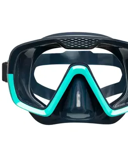 potápanie Potápačská maska 100 SCD modrá priehľadná