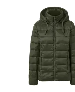 Coats & Jackets Prešívaná bunda s kapucňou, olivovozelená