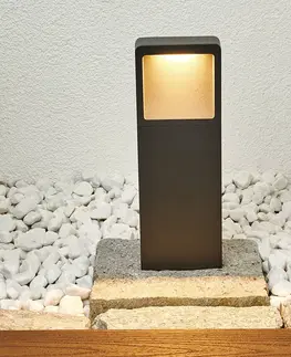 Vonkajšie stojanové svietidlá Lucande Moerné soklové LED svietidlo Leya