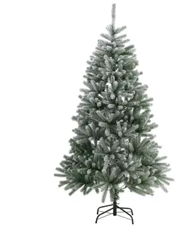 Vianočné ozdoby Juskys Umelý vianočný stromček Talvi 180 cm zelený so snehom a čiernym stojanom