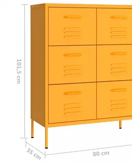 Kancelárske skrine Kancelárska skrinka kov Dekorhome Oranžová