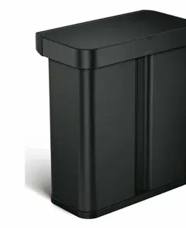 Odpadkové koše Simplehuman Obdĺžnikový bezdotykový kôš s hlasovým a pohybovým ovládaním 34 + 24 l, čierna