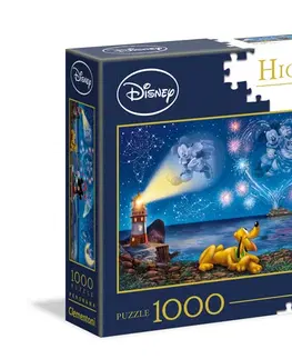 Hračky puzzle CLEMENTONI - Puzzle 1000 dielikov panorama - Mickey a Minnie