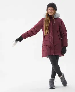 bundy a vesty Dievčenská turistická prešívaná bunda SH500 do -8 °C hrejivá a nepremokavá 7-15 rokov