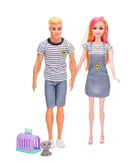 Hračky bábiky WOODY - Bábiky Rodina s miláčikmi, 30cm
