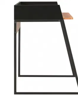 Pracovné stoly Písací stôl DTD / kov Dekorhome Čierna