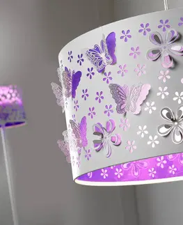 Závesné svietidlá ONLI Závesná lampa Titilla biela v tienidle fialová